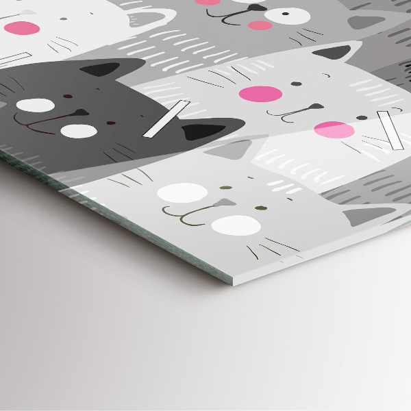 Orologio quadrato in vetro Modello con gatti