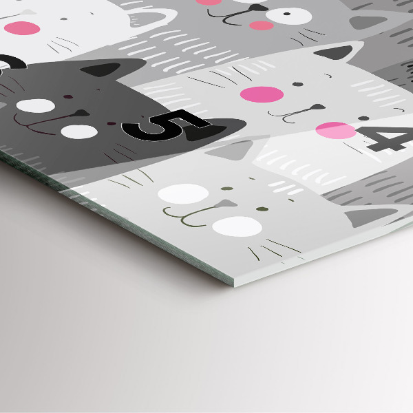 Orologio quadrato in vetro Modello con gatti