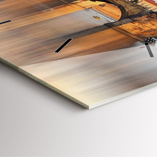 Orologio quadrato in vetro Panorama sul fiume