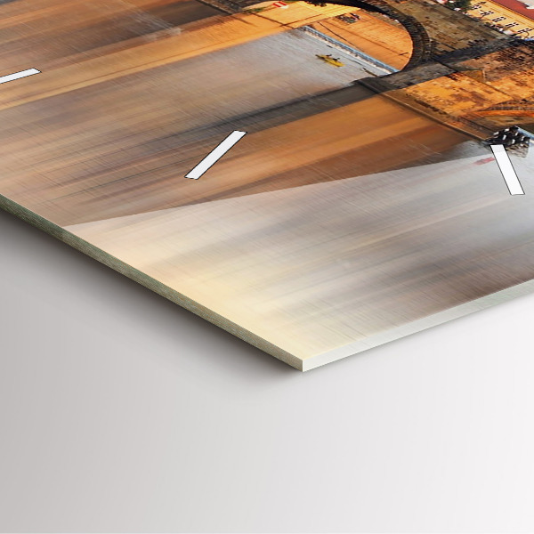 Orologio quadrato in vetro Panorama sul fiume