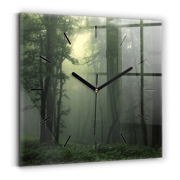 Orologio quadrato Foresta nebbiosa al mattino