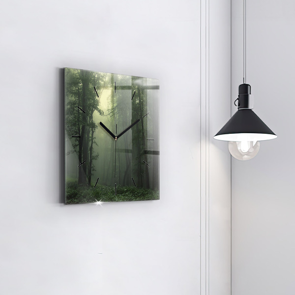Orologio quadrato Foresta nebbiosa al mattino