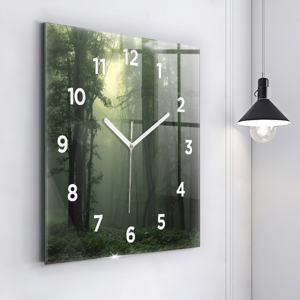 Orologio quadrato Foresta nebbiosa al mattino