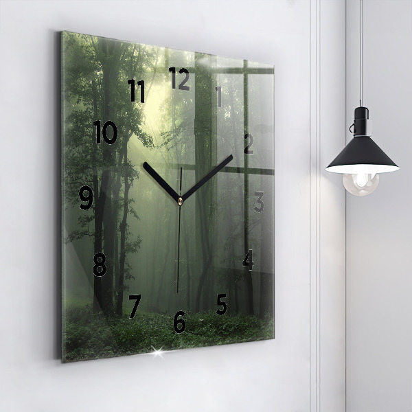 Orologio quadrato Foresta nebbiosa al mattino