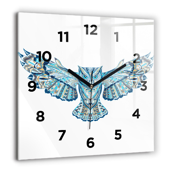 Orologio quadrato in vetro Gufo in volo