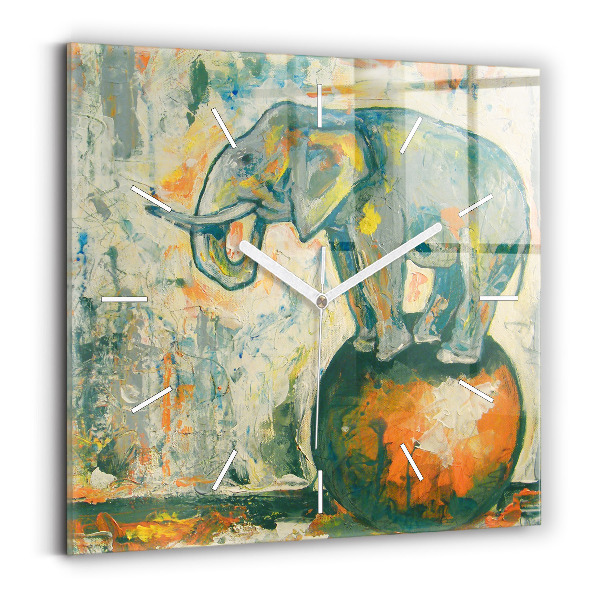 Orologio quadrato Postura dell'elefante dipinta