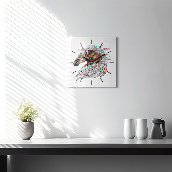 Orologio quadrato Illustrazione di cavallo