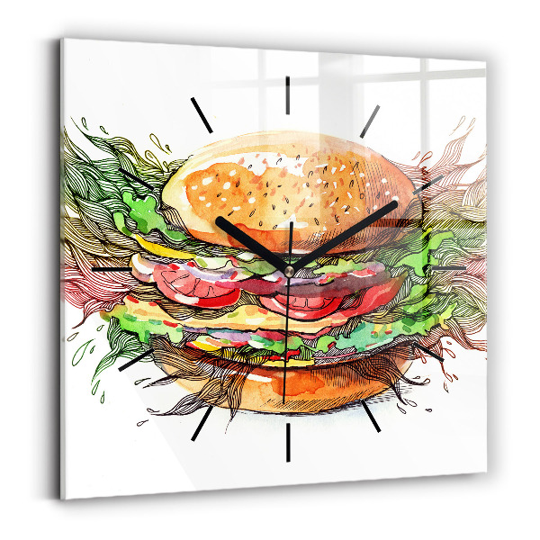 Orologio quadrato Hamburger con formaggio XXL