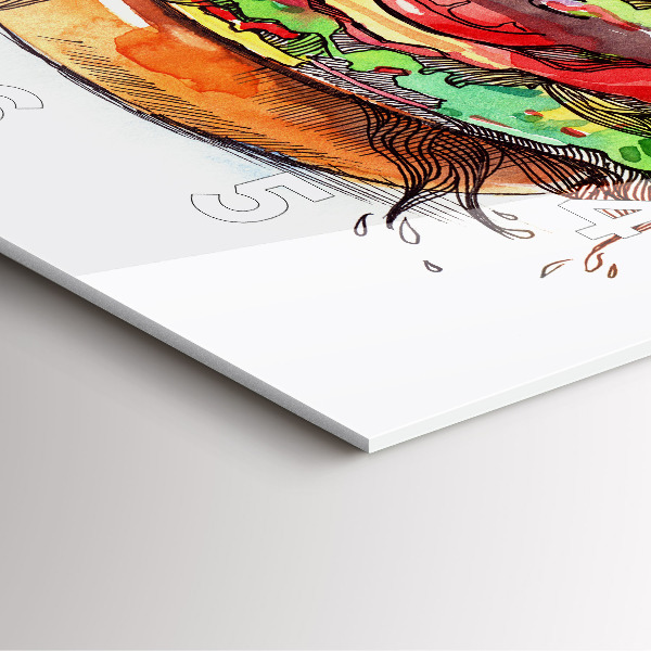 Orologio quadrato Hamburger con formaggio XXL