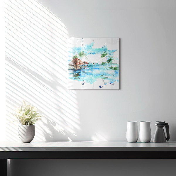 Orologio quadrato Immagine di un'isola deserta