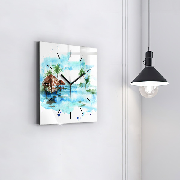 Orologio quadrato Immagine di un'isola deserta