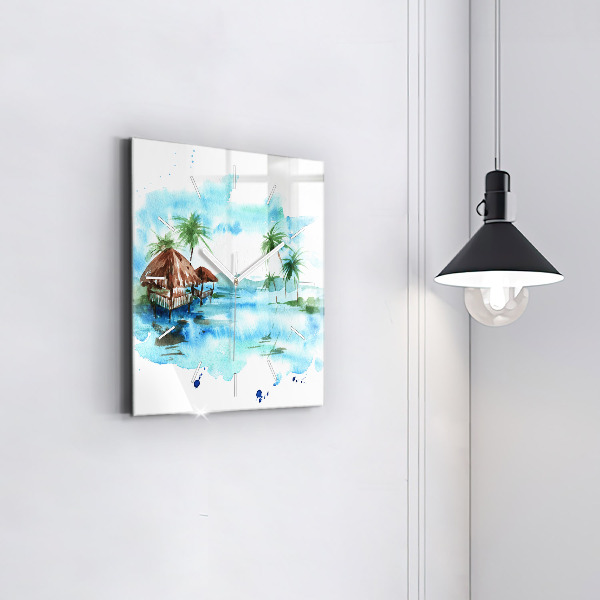 Orologio quadrato Immagine di un'isola deserta