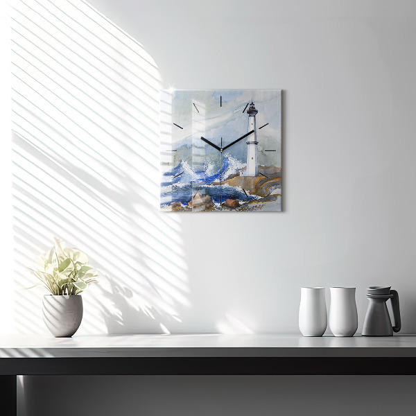 Orologio quadrato Il mare e il faro