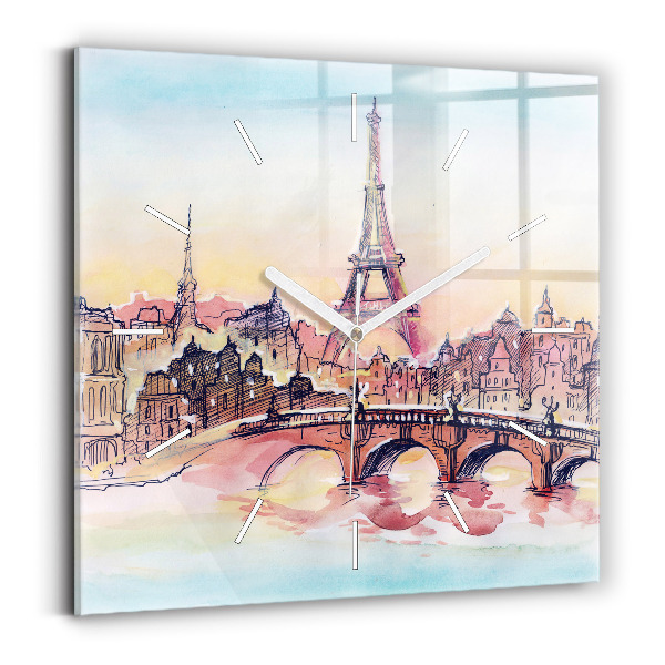 Orologio quadrato Paesaggio dipinto di Parigi