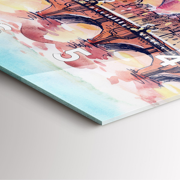 Orologio quadrato Paesaggio dipinto di Parigi