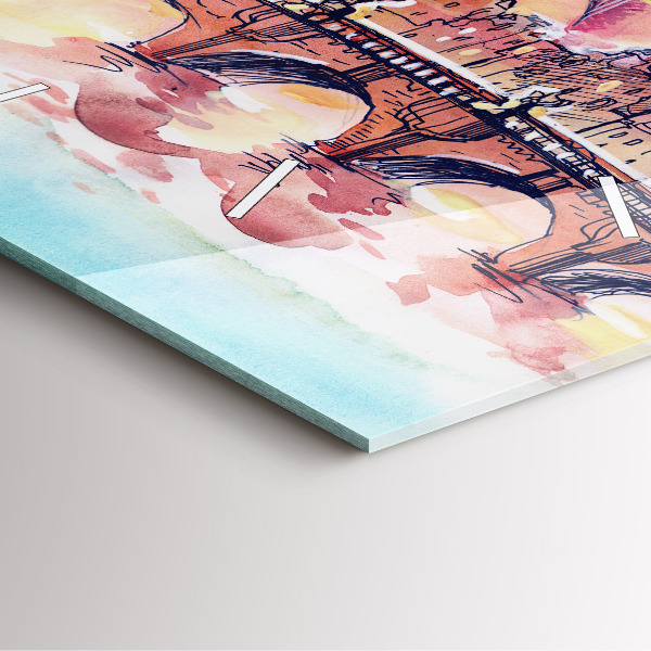 Orologio quadrato Paesaggio dipinto di Parigi