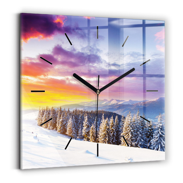 Orologio quadrato Paesaggio montano invernale