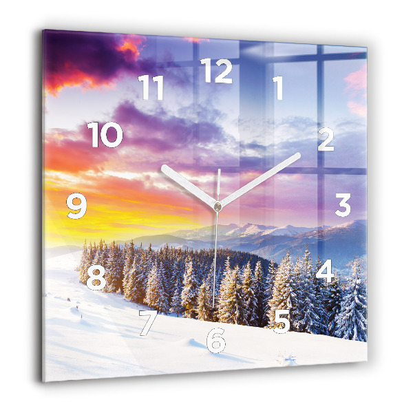 Orologio quadrato Paesaggio montano invernale