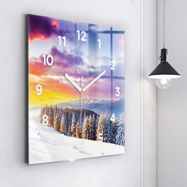Orologio quadrato Paesaggio montano invernale