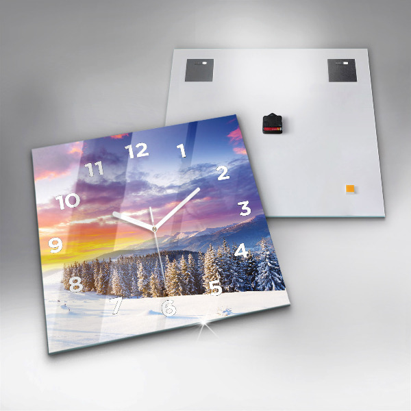 Orologio quadrato Paesaggio montano invernale