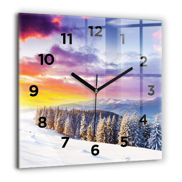 Orologio quadrato Paesaggio montano invernale
