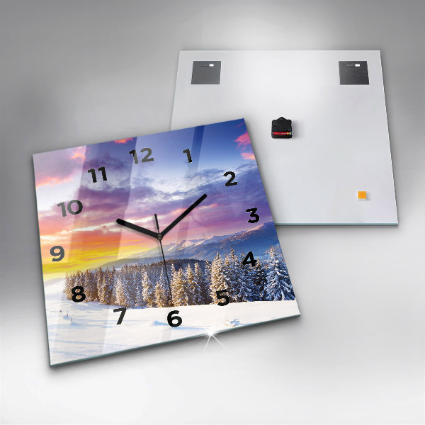 Orologio quadrato Paesaggio montano invernale