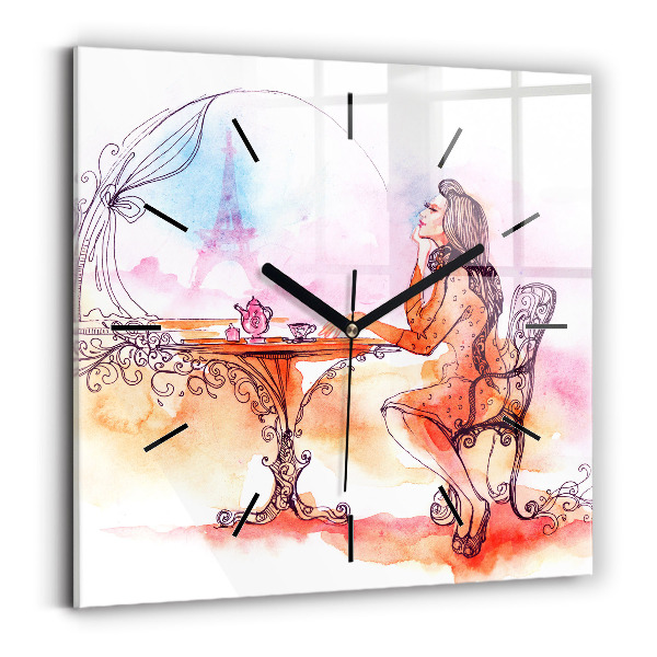 Orologio quadrato Donna che beve il tè