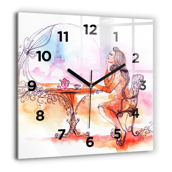 Orologio quadrato Donna che beve il tè