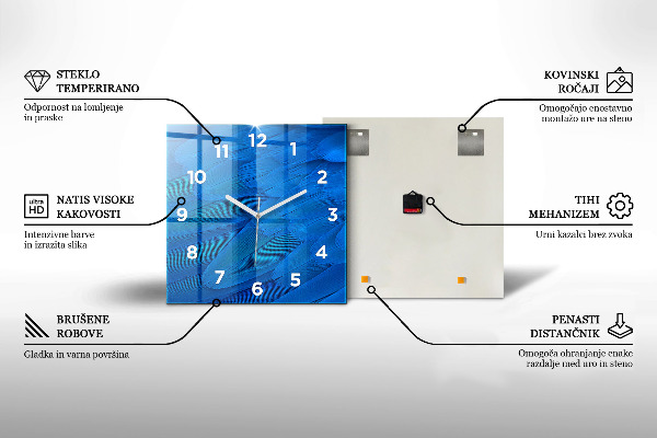 Orologio quadrato Faccia di farfalla