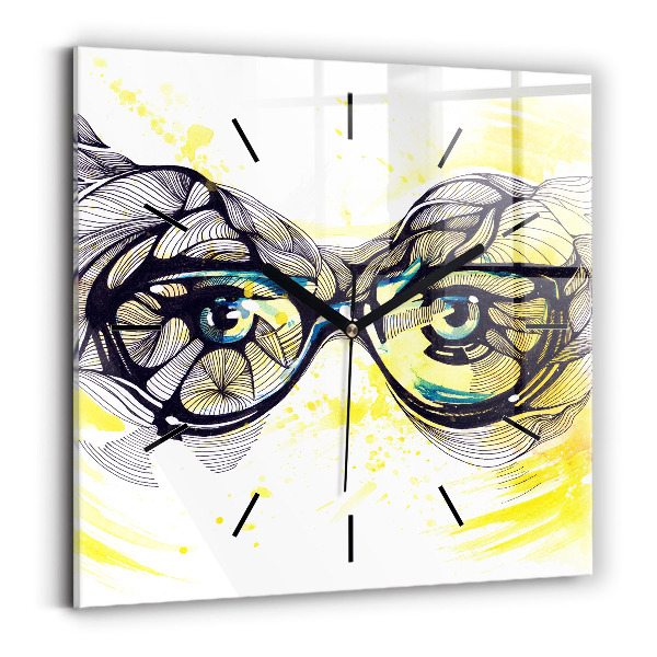 Orologio quadrato Occhi con occhiali