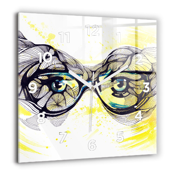 Orologio quadrato Occhi con occhiali