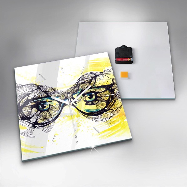 Orologio quadrato Occhi con occhiali