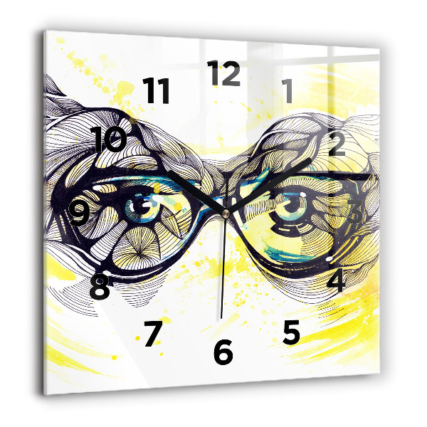Orologio quadrato Occhi con occhiali