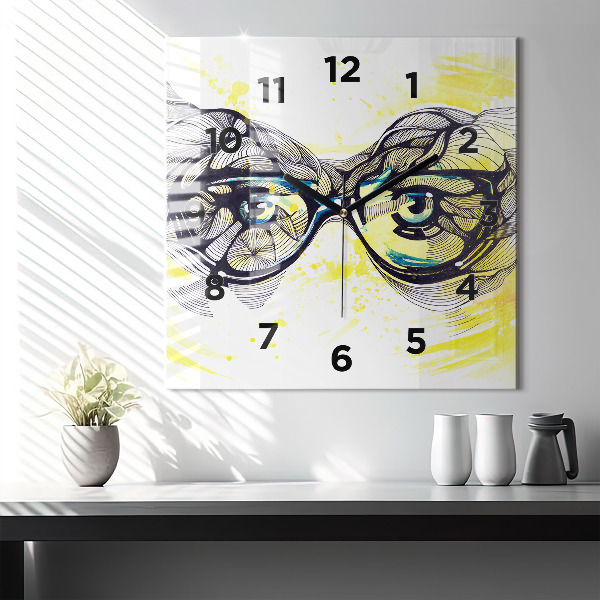 Orologio quadrato Occhi con occhiali
