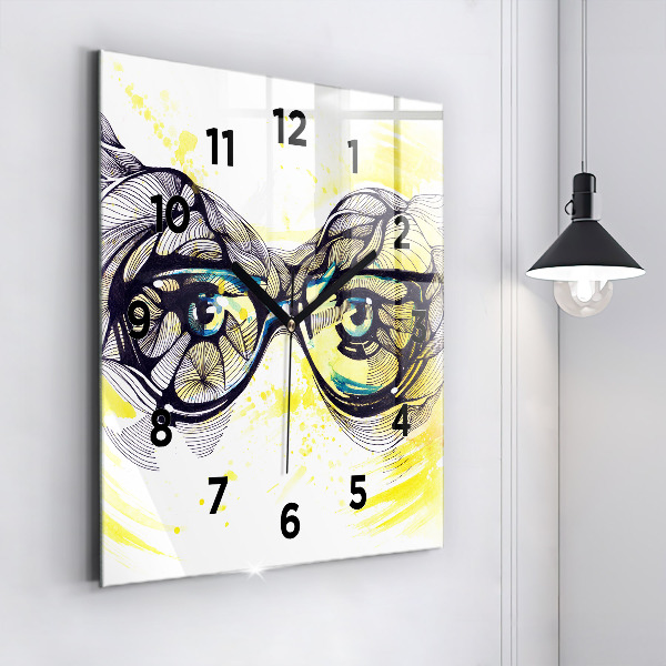 Orologio quadrato Occhi con occhiali