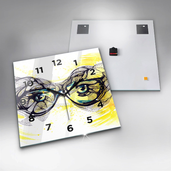 Orologio quadrato Occhi con occhiali