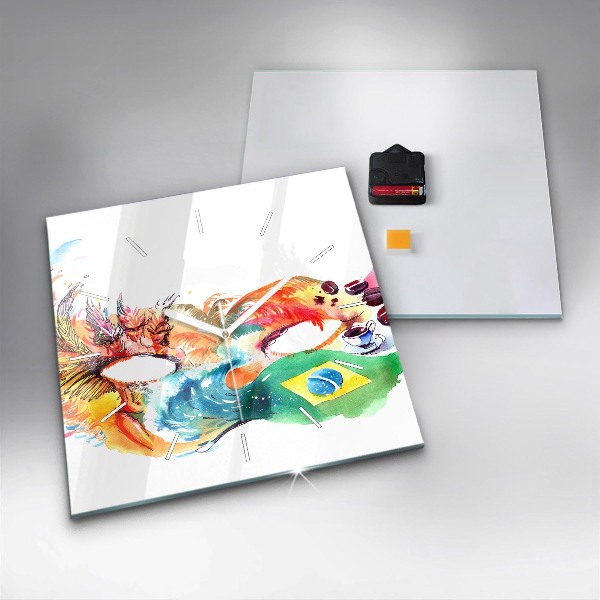 Orologio quadrato Cultura - Bandiera brasiliana