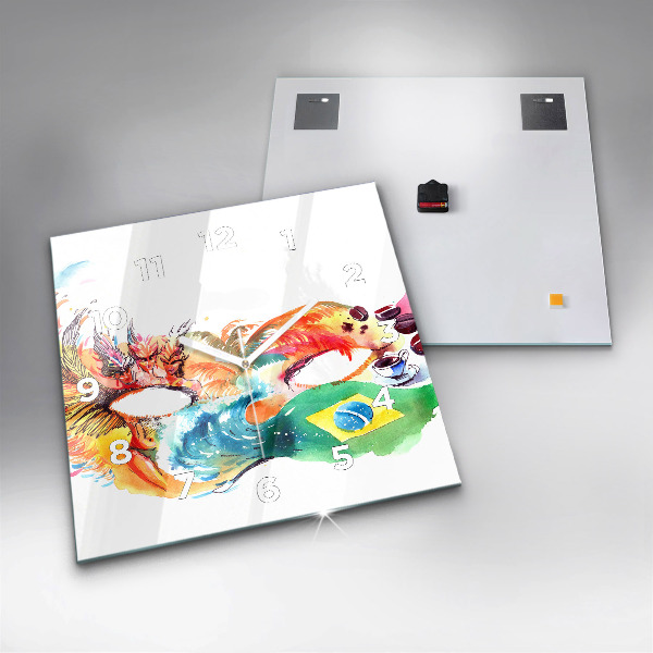 Orologio quadrato Cultura - Bandiera brasiliana