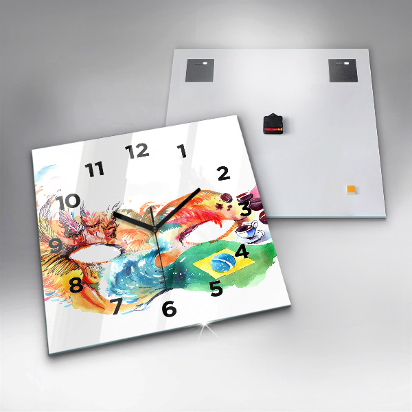 Orologio quadrato Cultura - Bandiera brasiliana