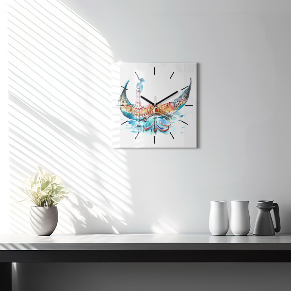 Orologio quadrato Italia - Gondola Veneziana