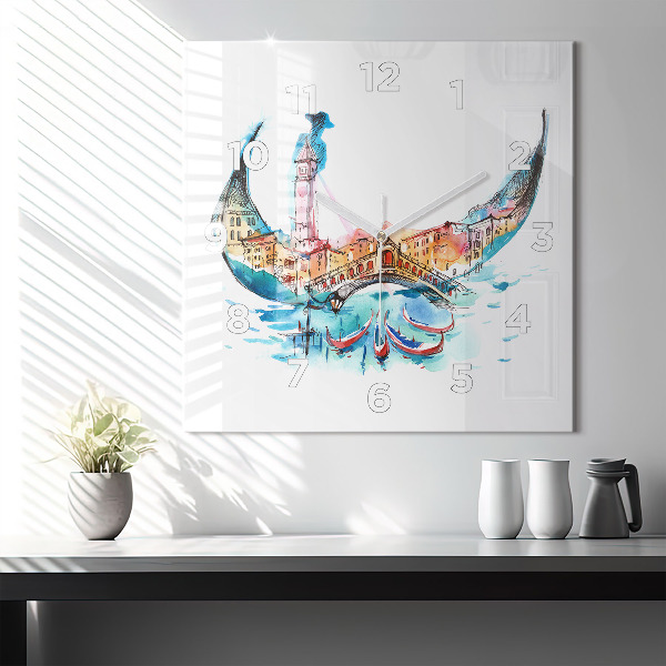 Orologio quadrato Italia - Gondola Veneziana