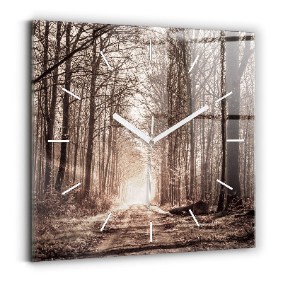Orologio quadrato Sentiero forestale in seppia