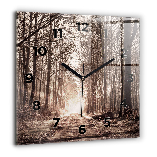 Orologio quadrato Sentiero forestale in seppia