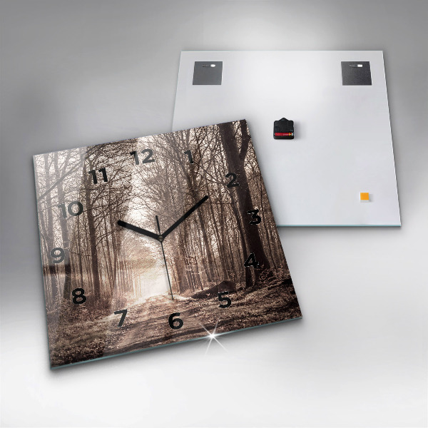 Orologio quadrato Sentiero forestale in seppia