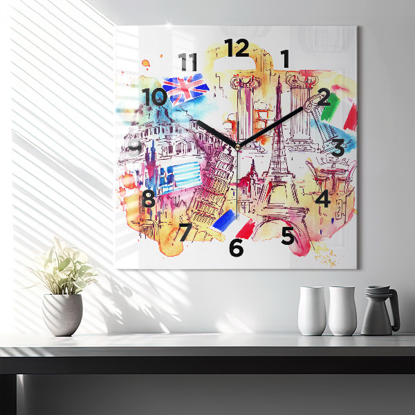 Orologio quadrato Paesi attraenti nel mondo