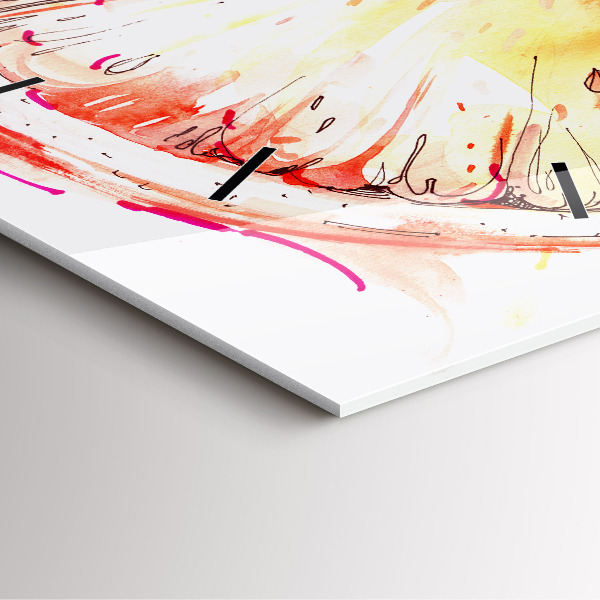 Orologio quadrato Dipinto di arancione