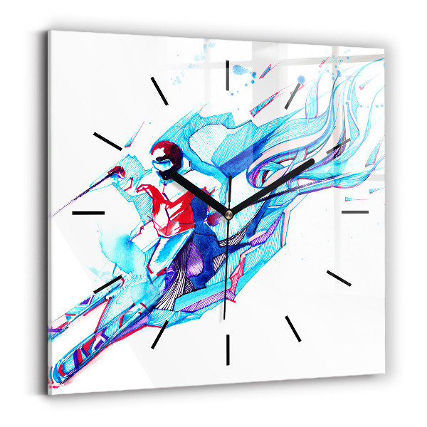 Orologio quadrato Sciatore
