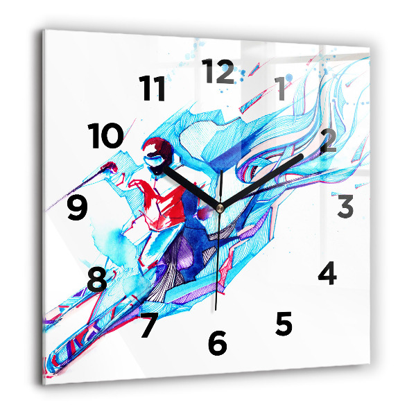 Orologio quadrato Sciatore