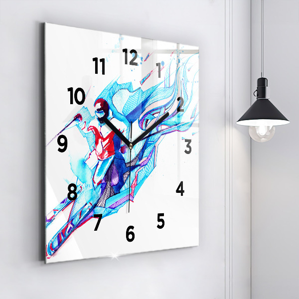 Orologio quadrato Sciatore