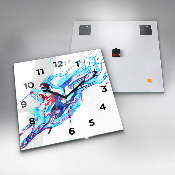 Orologio quadrato Sciatore